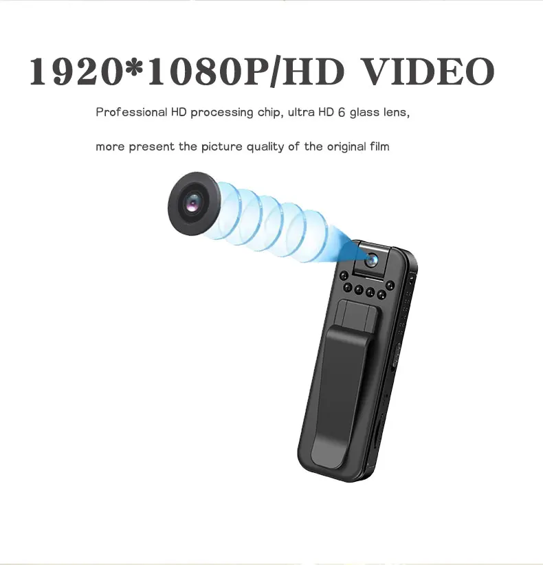 VisionCam™ - HD 1080P Uppladdningsbar Mini Kroppskamera Med Nattseende & Roterande Lins