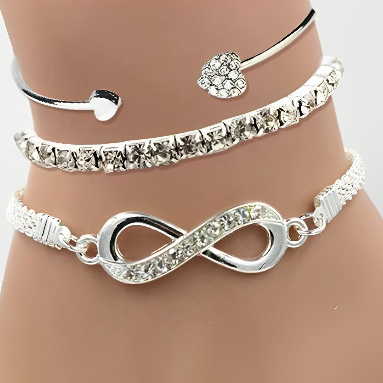 Glamora™ - Elegant Crystal Armband Set