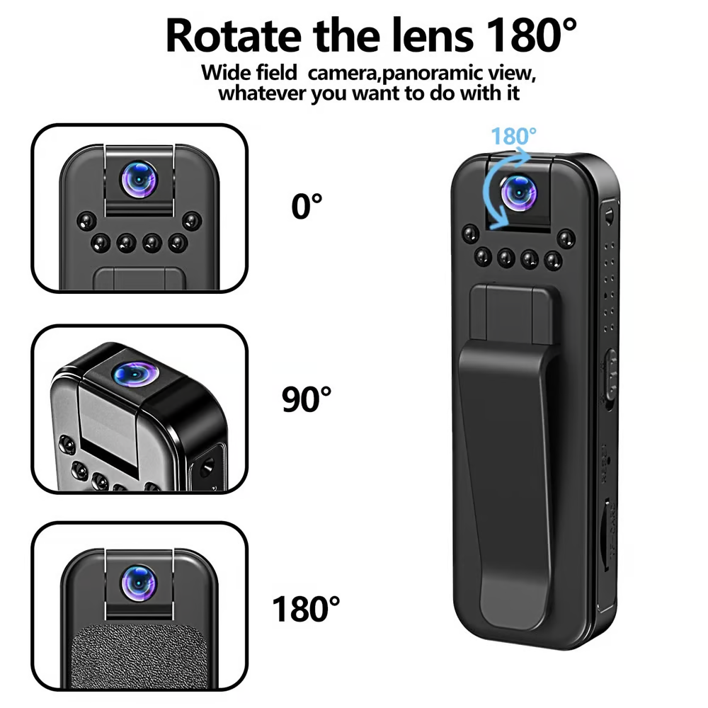 VisionCam™ - HD 1080P Uppladdningsbar Mini Kroppskamera Med Nattseende & Roterande Lins