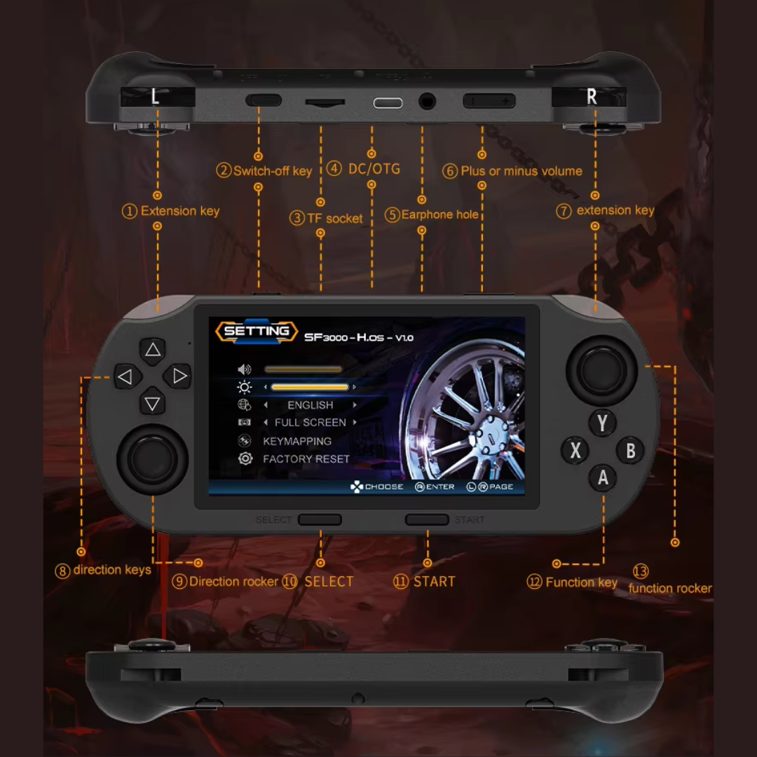 GameNova™ - Bärbar Handhållen HD Spelkonsol Set