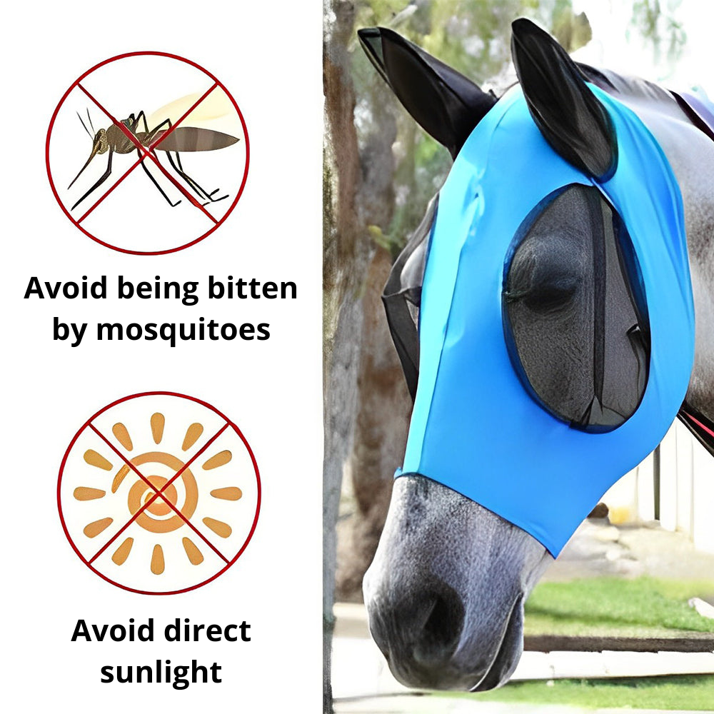 MeshMask™ - Andningsbar Anti-insektsmask Stretchig Mask För Din Häst