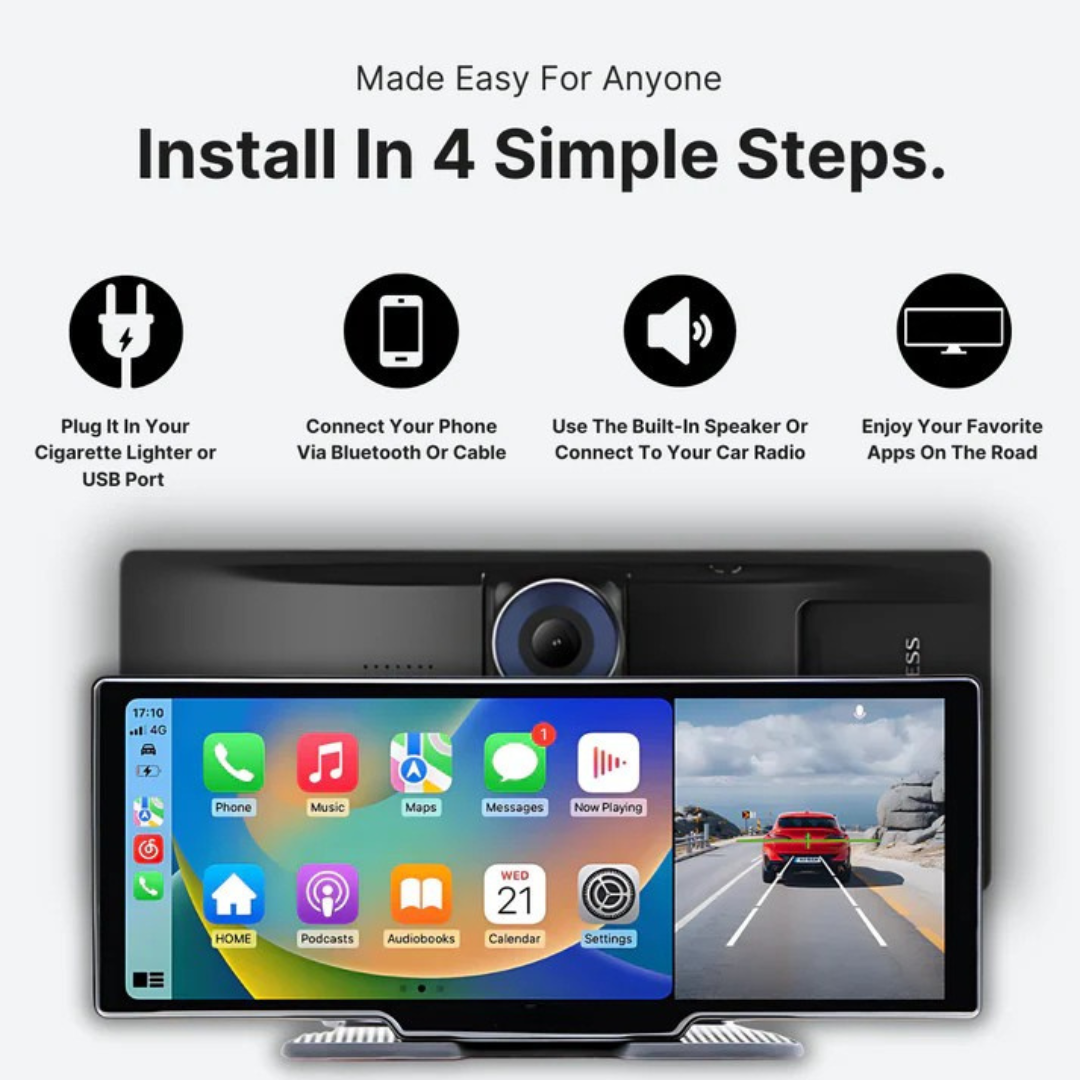 RoadSync™ - 10-Tums Bil DVR Carplay Auto Dashcam