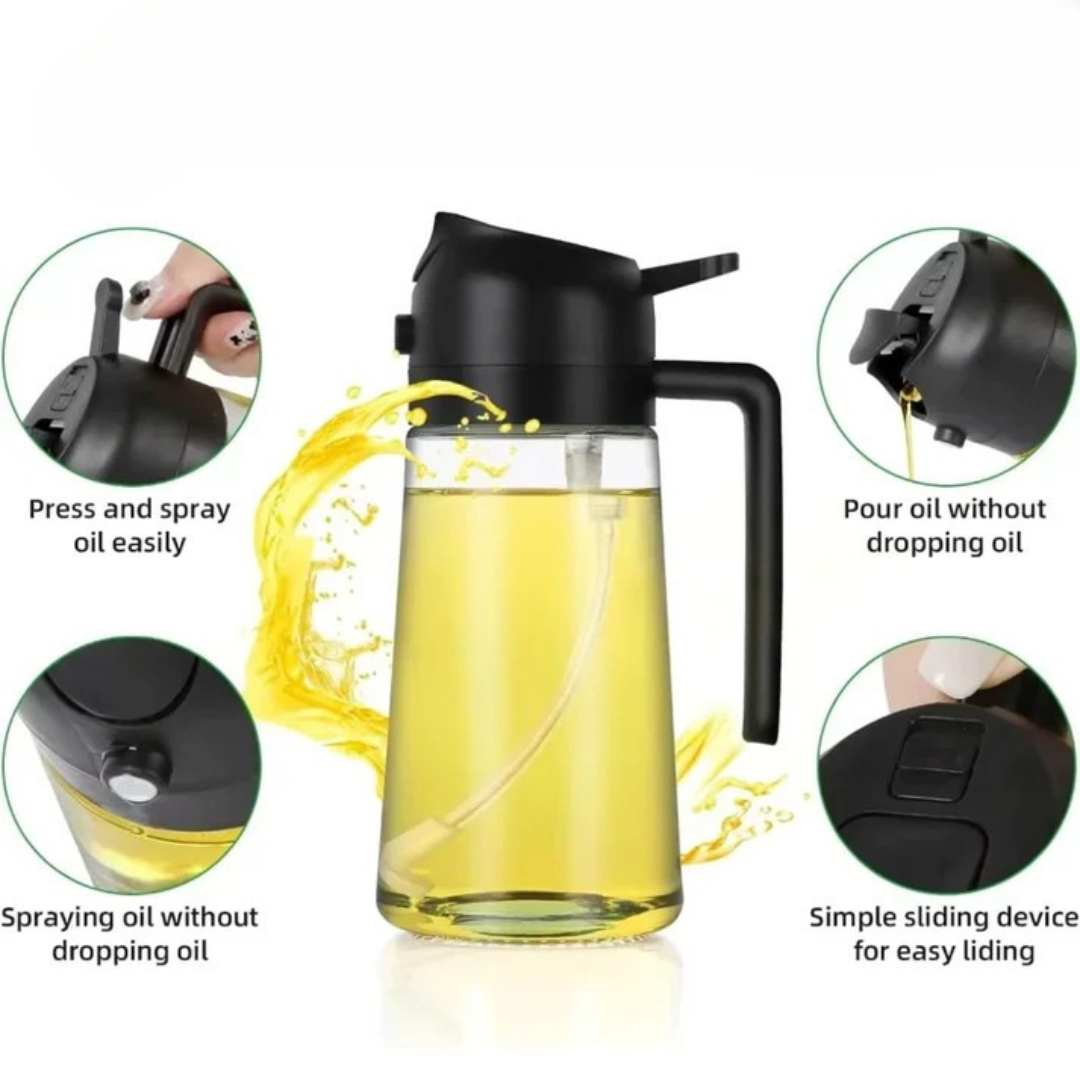 OilFlow™ - 2 i 1 Glas Spray- och Hällflaska 470ml | 1+1 GRATIS