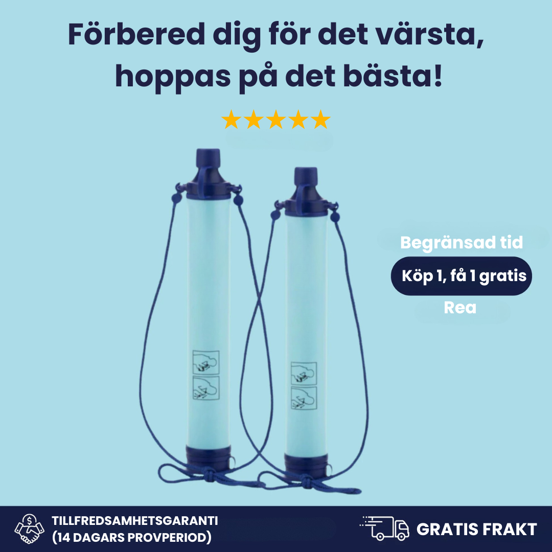 PureSip™ - Bärbart Miljövänligt Vattenfilter För På Resande Fot i Naturen | 1+1 GRATIS