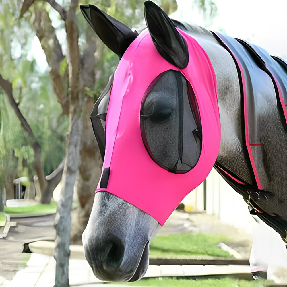 MeshMask™ - Andningsbar Anti-insektsmask Stretchig Mask För Din Häst