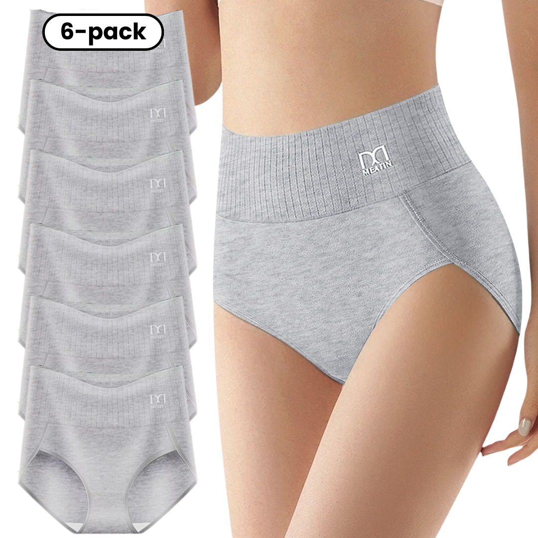 Shaplex™ - 6-pack Andas & Bekväma Höga Midjetrosor med Magstöd