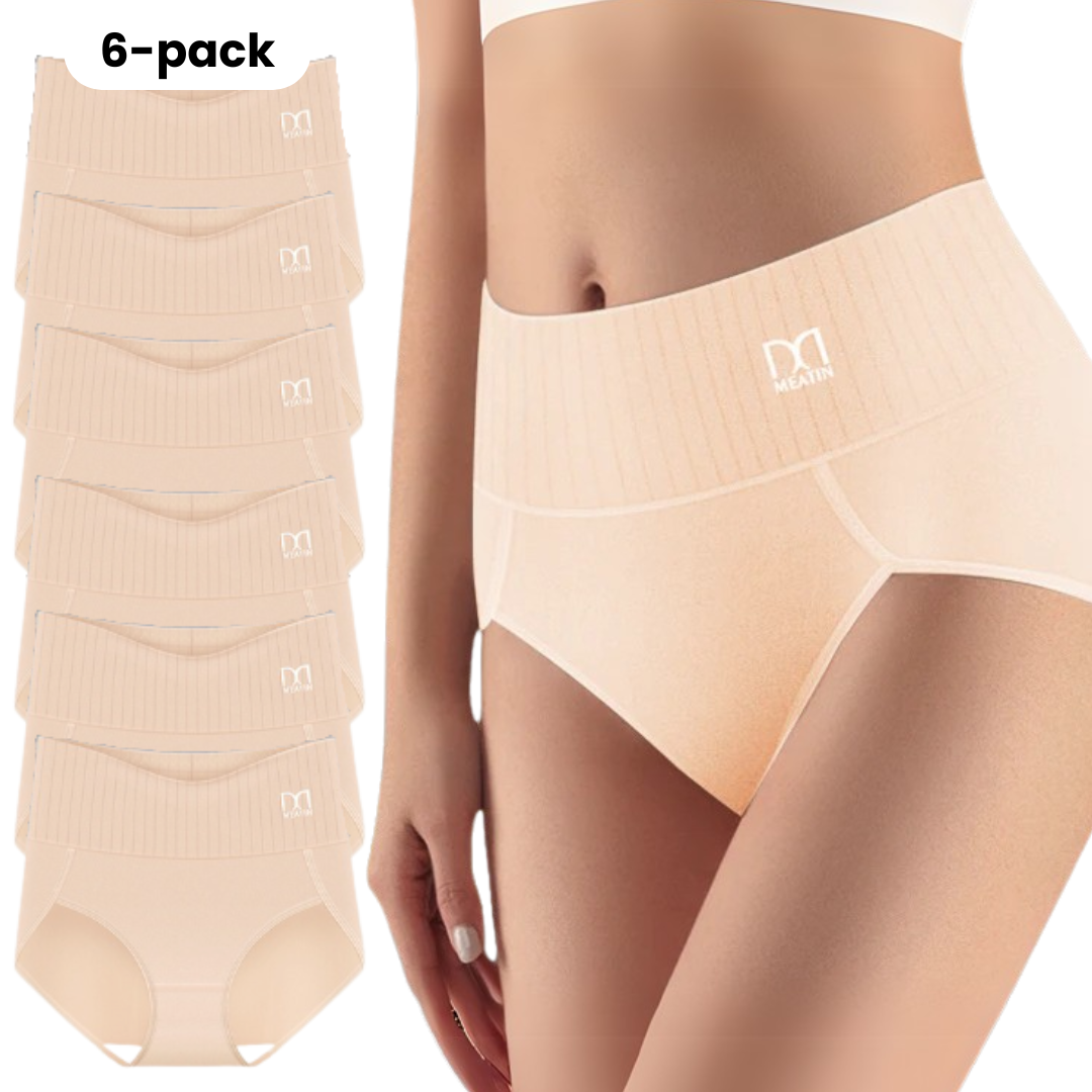 Shaplex™ - 6-pack Andas & Bekväma Höga Midjetrosor med Magstöd