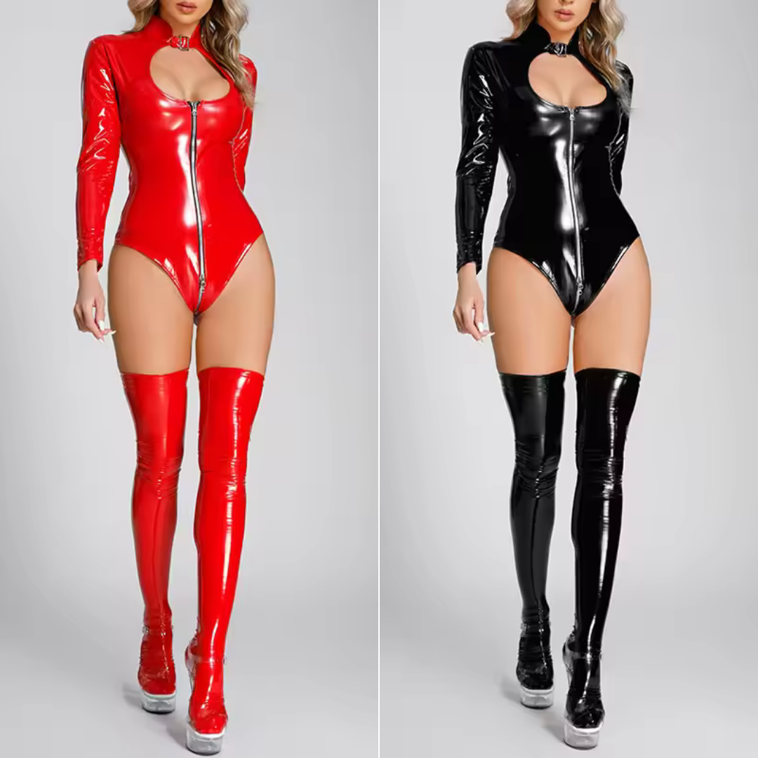 Zoe™ - Sexy Long-Sleeve Latex Bodysuit