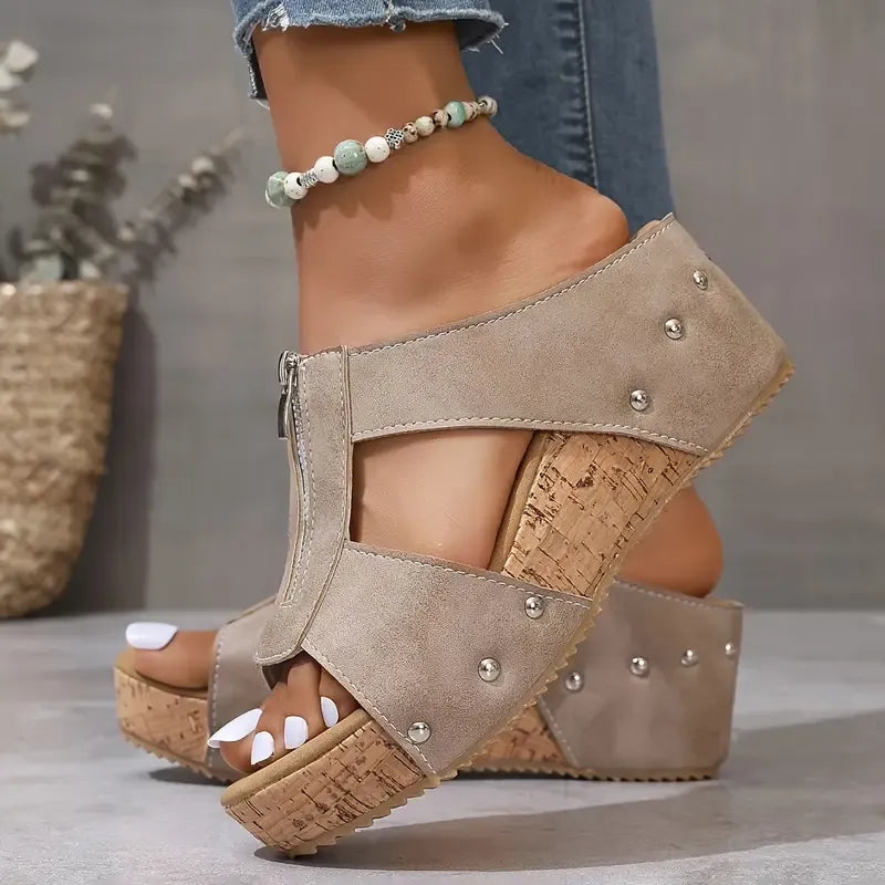 Karin™ - Ortopediska Kilklack Sandaler med Öppen Tå