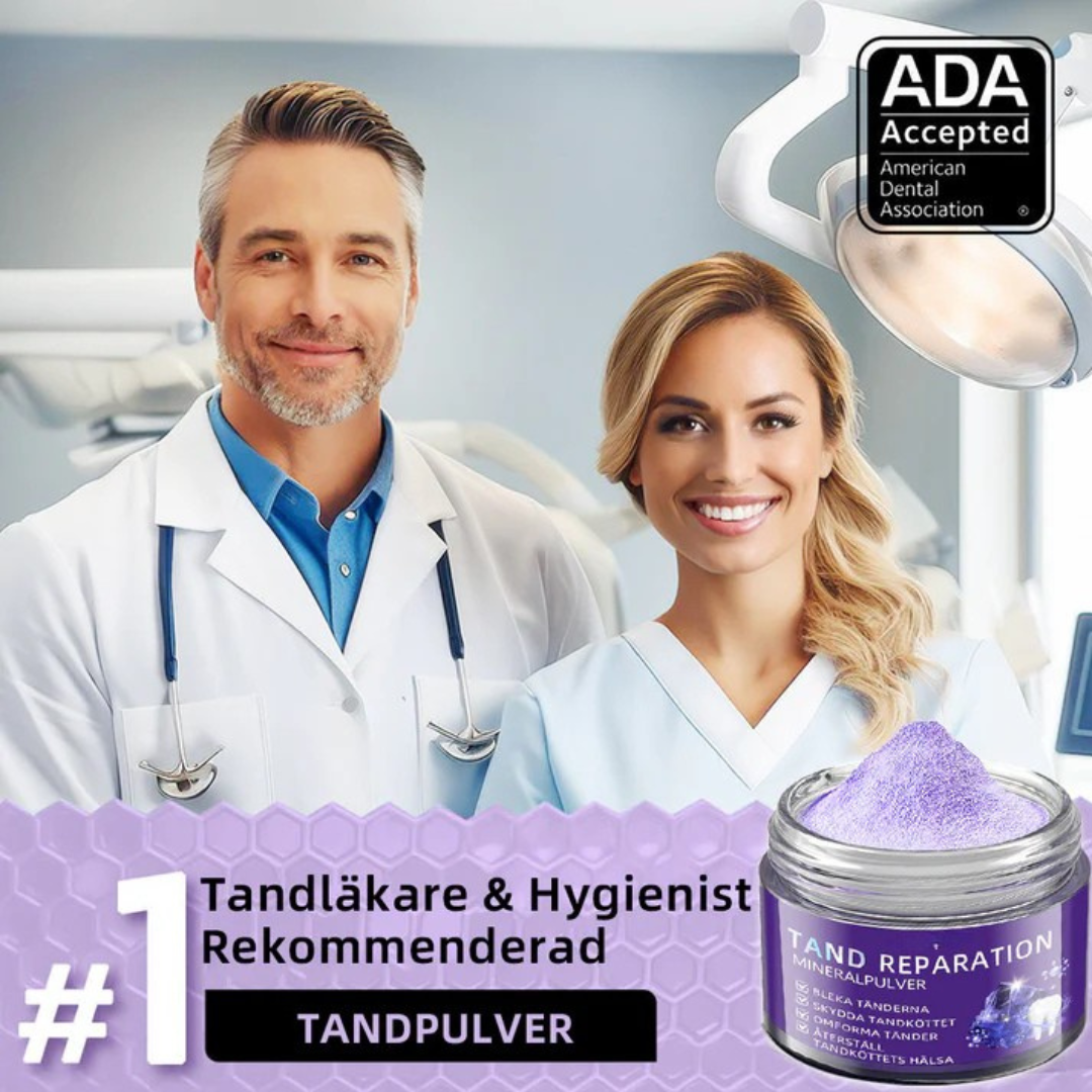 DentaPure™ - Mineral Restaurerande Tandpulver - Rekommenderad av Svenska Tandläkarförbundet