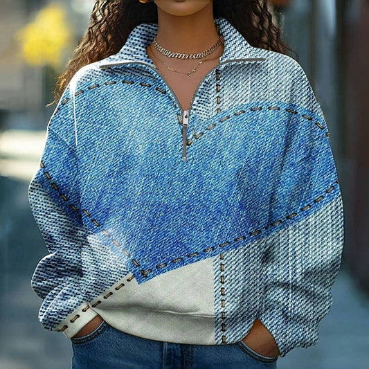 Aurora™ - Vintage Color Block Sweatshirt