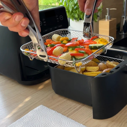 TriRack™ - 3-lagers Rostfria Stålställ För Airfryer Med GRATIS Mattång