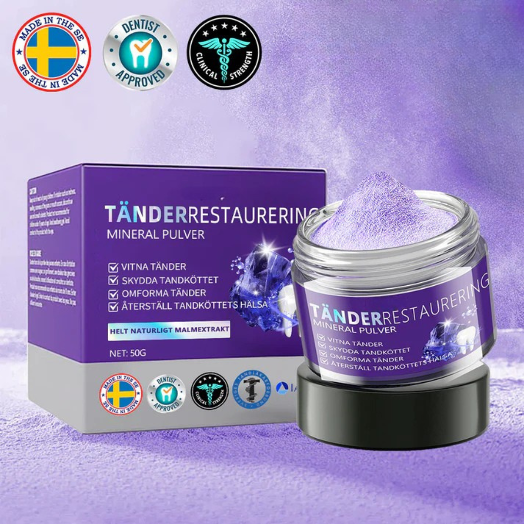 DentaPure™ - Mineral Restaurerande Tandpulver - Rekommenderad av Svenska Tandläkarförbundet
