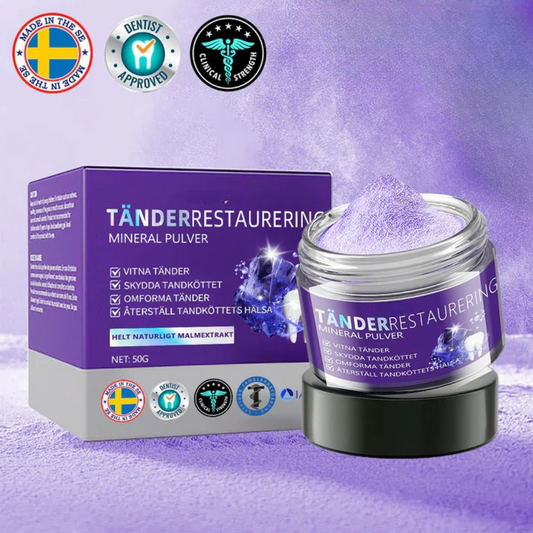 DentaPure™ - Mineral Restaurerande Tandpulver - Rekommenderad av Svenska Tandläkarförbundet
