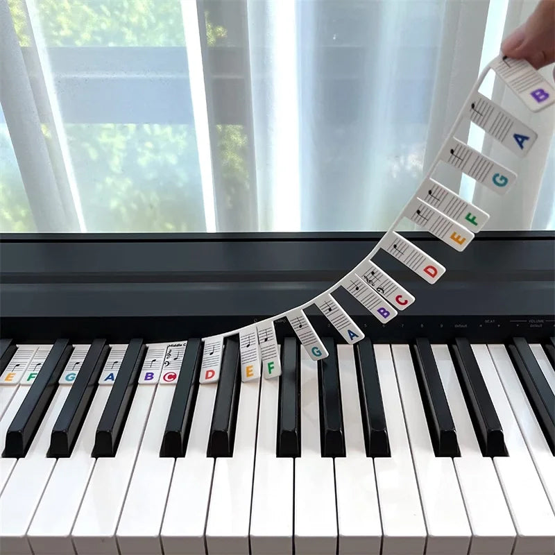 KeyGuide™ - Avtagbara Silikonetiketter för Piano och Keyboard