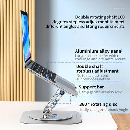 FlexiPro™ - Laptopstativ i Aluminiumlegering med Rotationsfäste