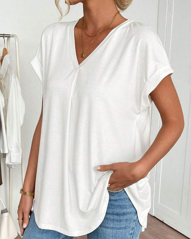 Theresa™ - Elegant V-ringad Sommarblus med Lös Passform