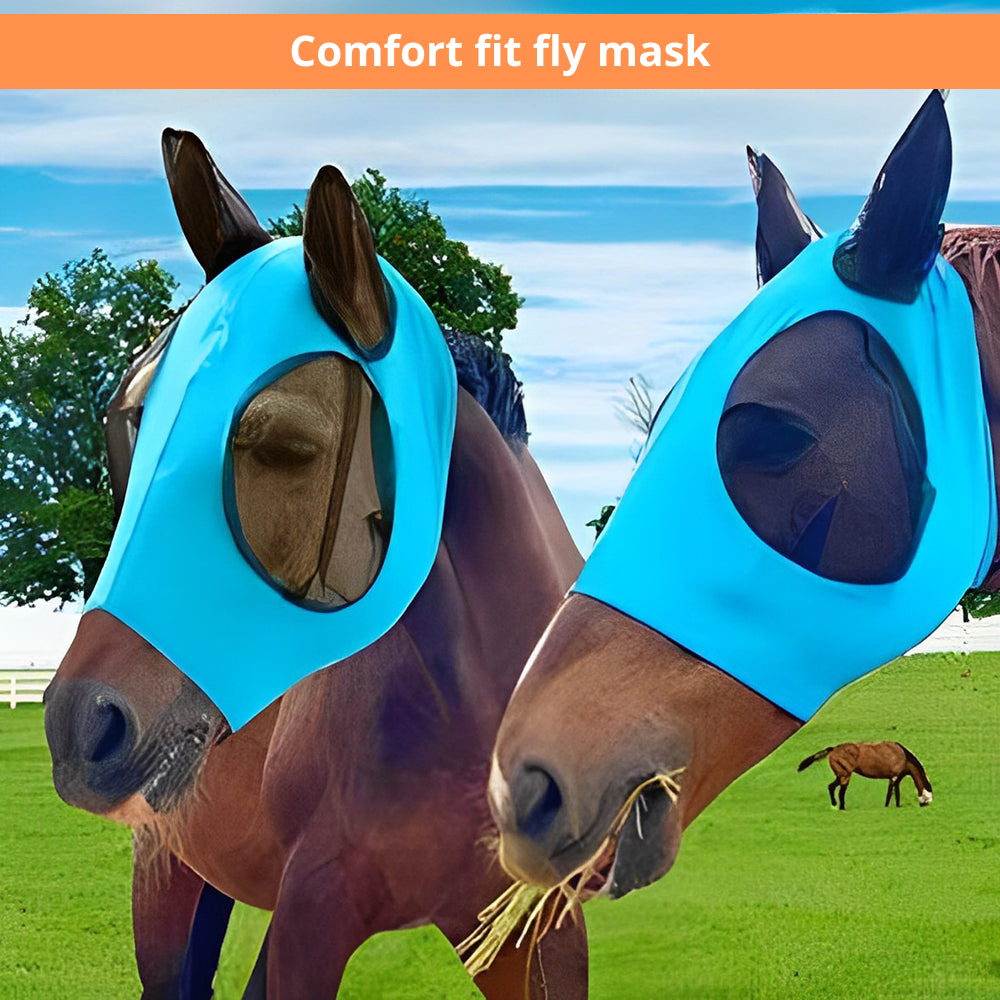 MeshMask™ - Andningsbar Anti-insektsmask Stretchig Mask För Din Häst
