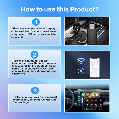 CarLinker™ - Trådlös CarPlay & Android Auto Adapter