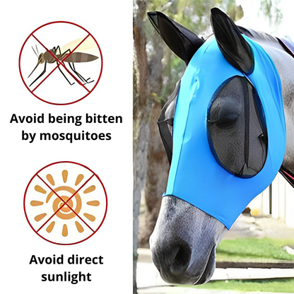 MeshMask™ - Andningsbar Anti-insektsmask Stretchig Mask För Din Häst