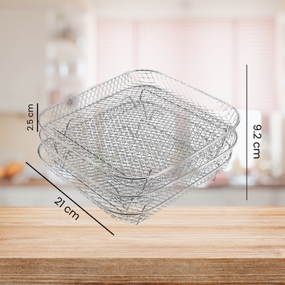 TriRack™ - 3-lagers Rostfria Stålställ För Airfryer Med GRATIS Mattång