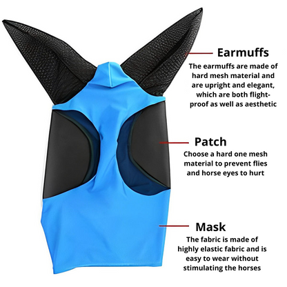 MeshMask™ - Andningsbar Anti-insektsmask Stretchig Mask För Din Häst
