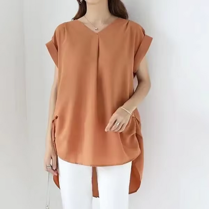 Theresa™ - Elegant V-ringad Sommarblus med Lös Passform