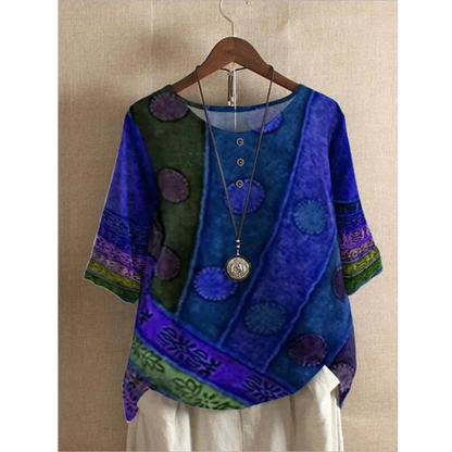 Jessica™ – Ledig och Färgglad Boho-Blus
