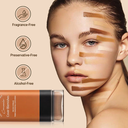 FlawlessStick™ - Omedelbar Täcktäckande Foundationstick med Inbyggd Borste