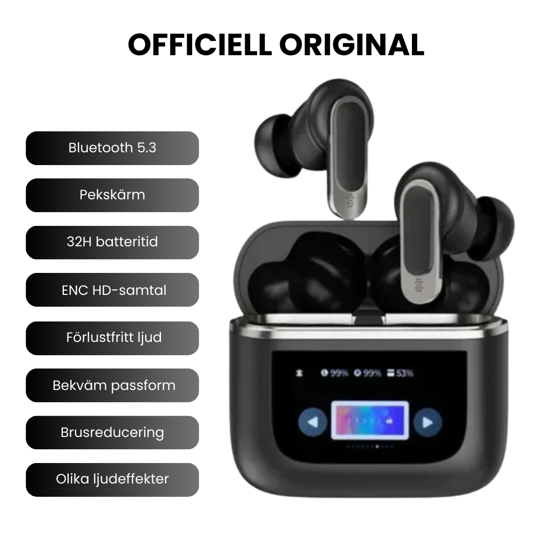 AuraBuds™ – Kristallklar ljudkvalitet och bekväma hörlurar (kompatibla med iOS och Android)