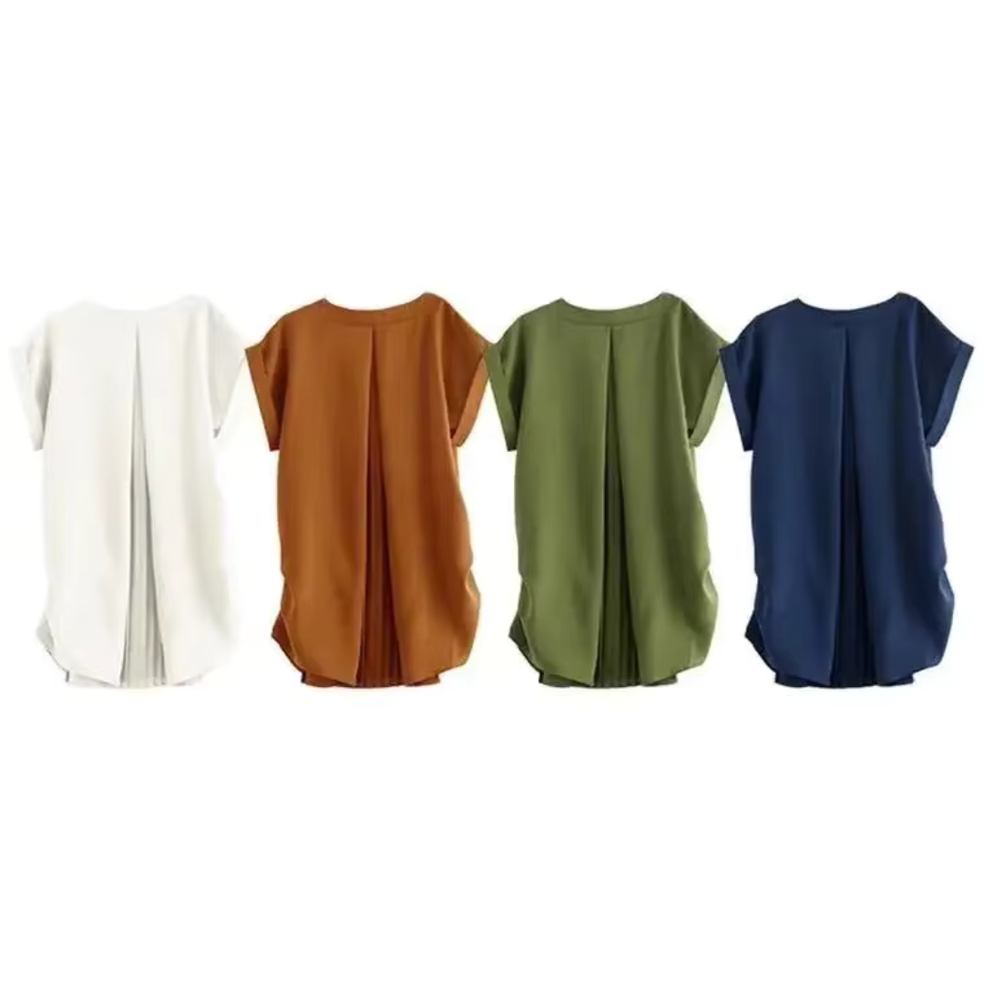 Theresa™ - Elegant V-ringad Sommarblus med Lös Passform
