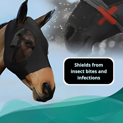 MeshMask™ - Andningsbar Anti-insektsmask Stretchig Mask För Din Häst