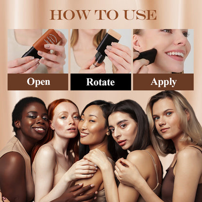 FlawlessStick™ - Omedelbar Täcktäckande Foundationstick med Inbyggd Borste