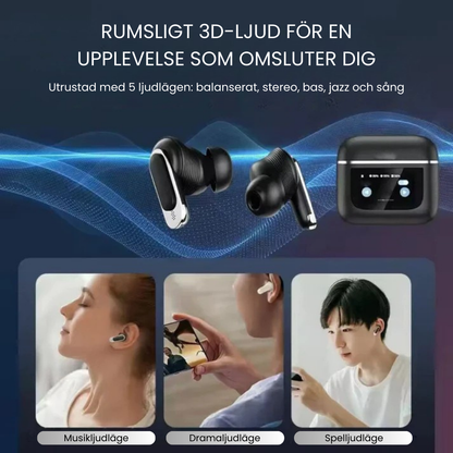 AuraBuds™ – Kristallklar ljudkvalitet och bekväma hörlurar (kompatibla med iOS och Android)