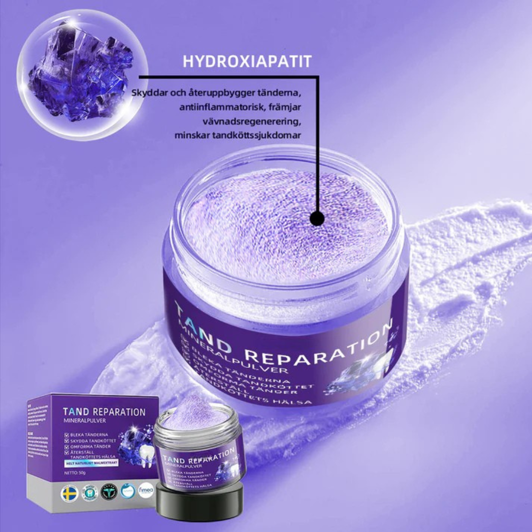 DentaPure™ - Mineral Restaurerande Tandpulver - Rekommenderad av Svenska Tandläkarförbundet
