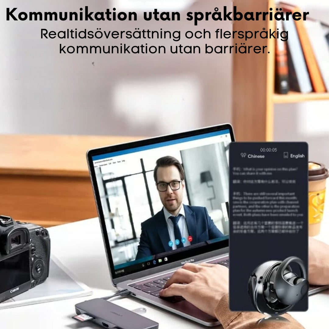 LinguaSync™ - Multifunktionella Hörlurar För iOS & Android Med Språköversättning
