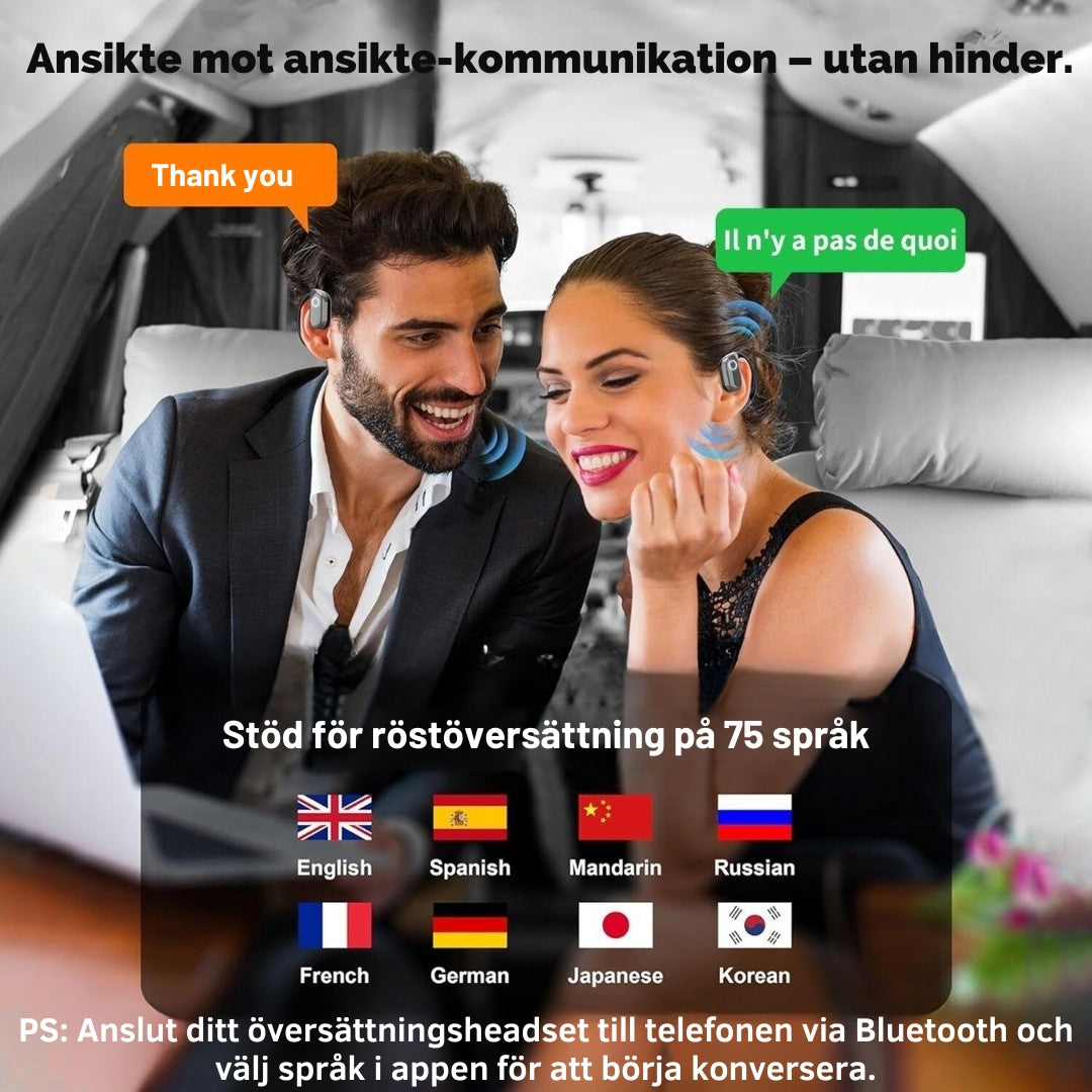 LinguaSync™ - Multifunktionella Hörlurar För iOS & Android Med Språköversättning