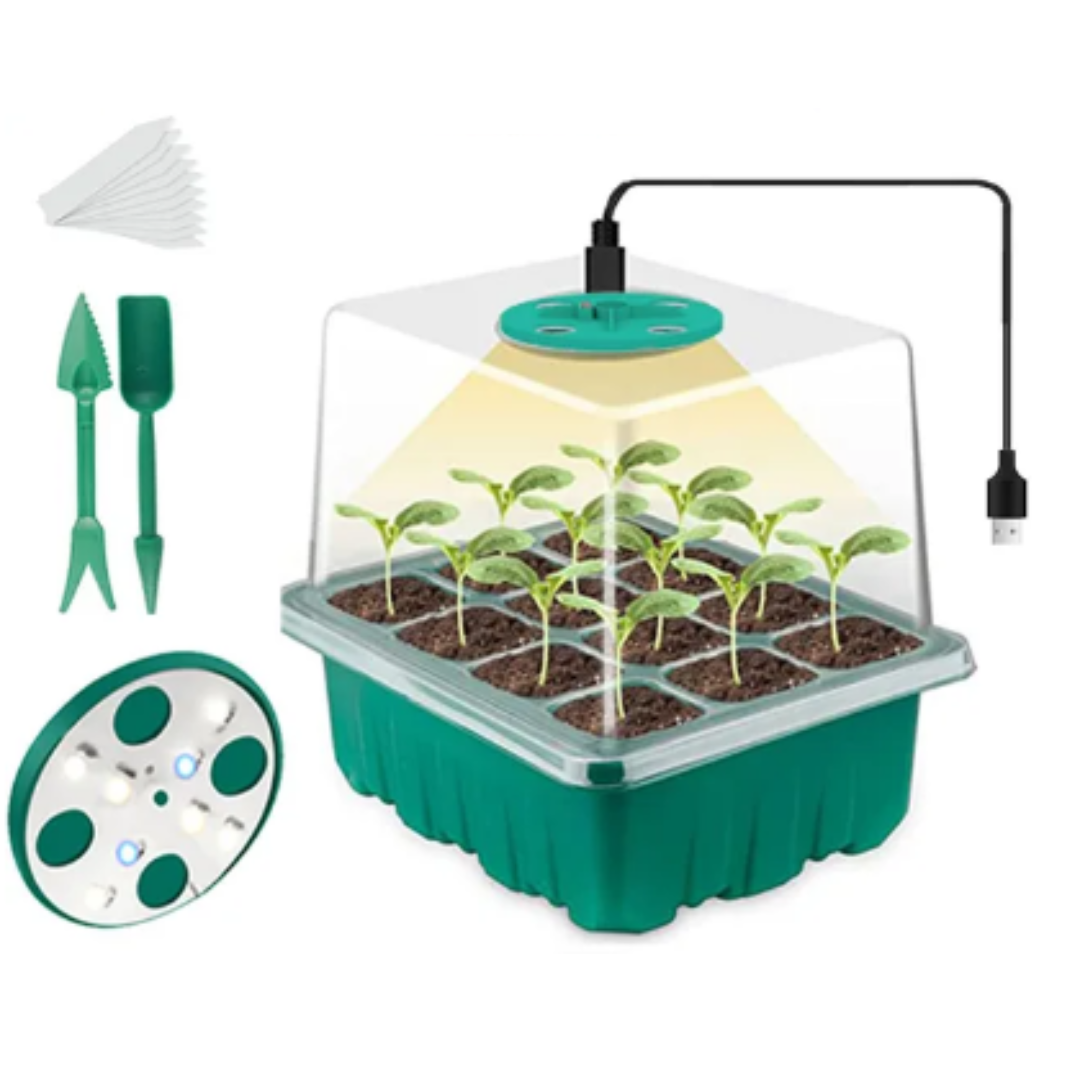 GrowGlow™ - Inomhusväxthus Med LED Och Luftcirkulation