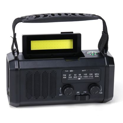 SurvivorX™ - Nödradio, Inbyggd Powerbank, Lampa och Vevgenerator 10000mAh