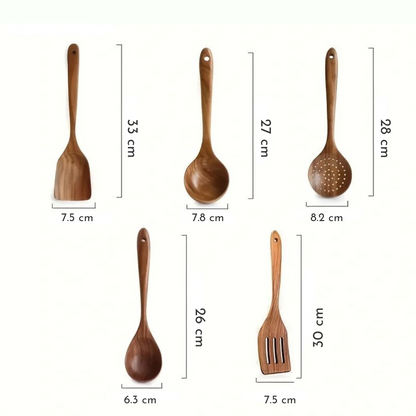 NordWood™ - 100 % Trä Och Skandinavisk Design Kökset (5 stycken)