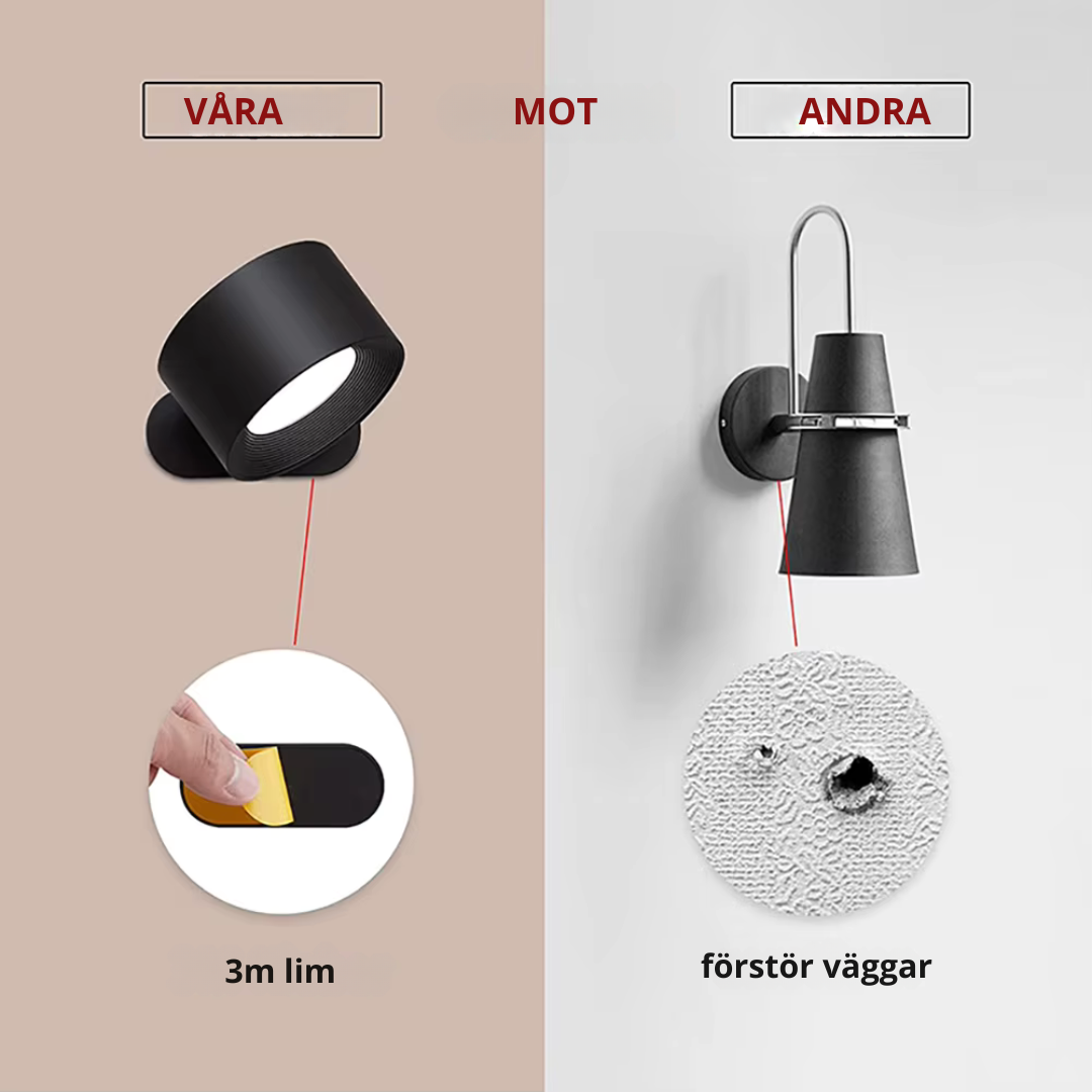 Nordic Light™ - Modern Trådlös och Uppladdningsbar Vägglampa