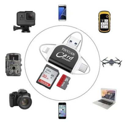 CardLink™ - Multi-Port 4 i 1 Universell SD TF Kortläsare