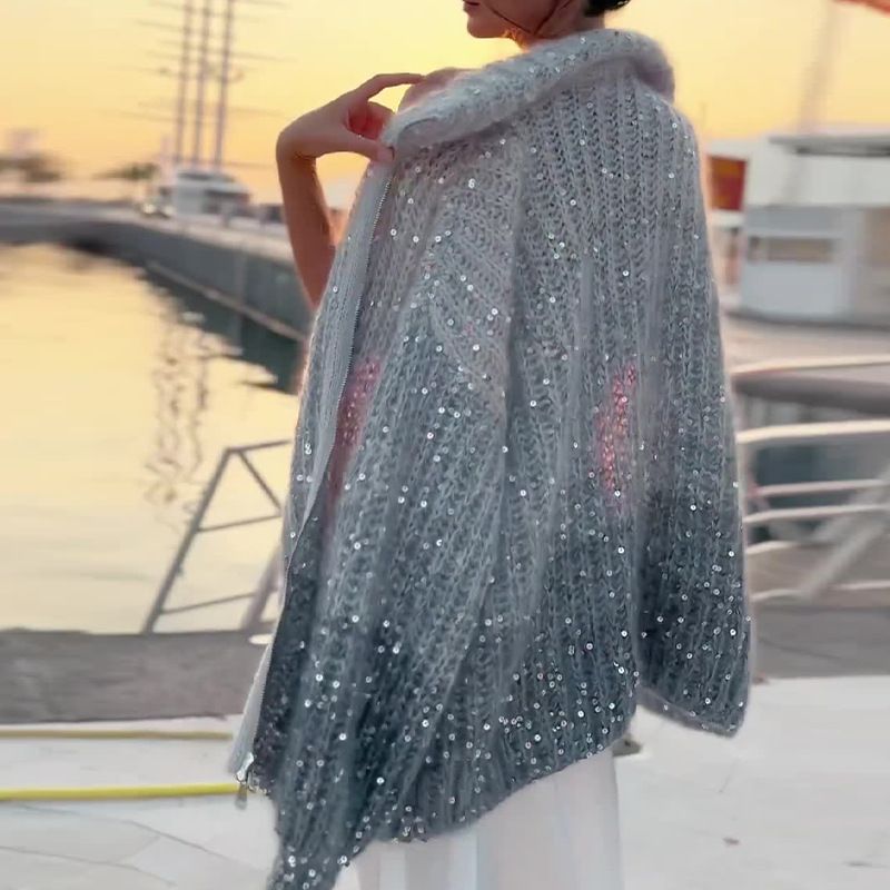 Grace™ - Lyxig Stickad Tröja Med Eleganta Glitterdetaljer