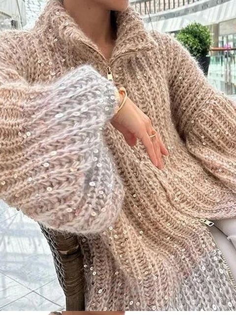 Grace™ - Lyxig Stickad Tröja Med Eleganta Glitterdetaljer