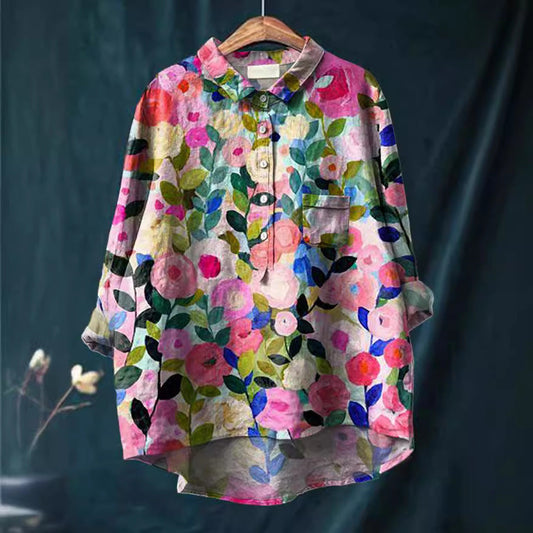 Maria™ - Blus Med Blomtryck