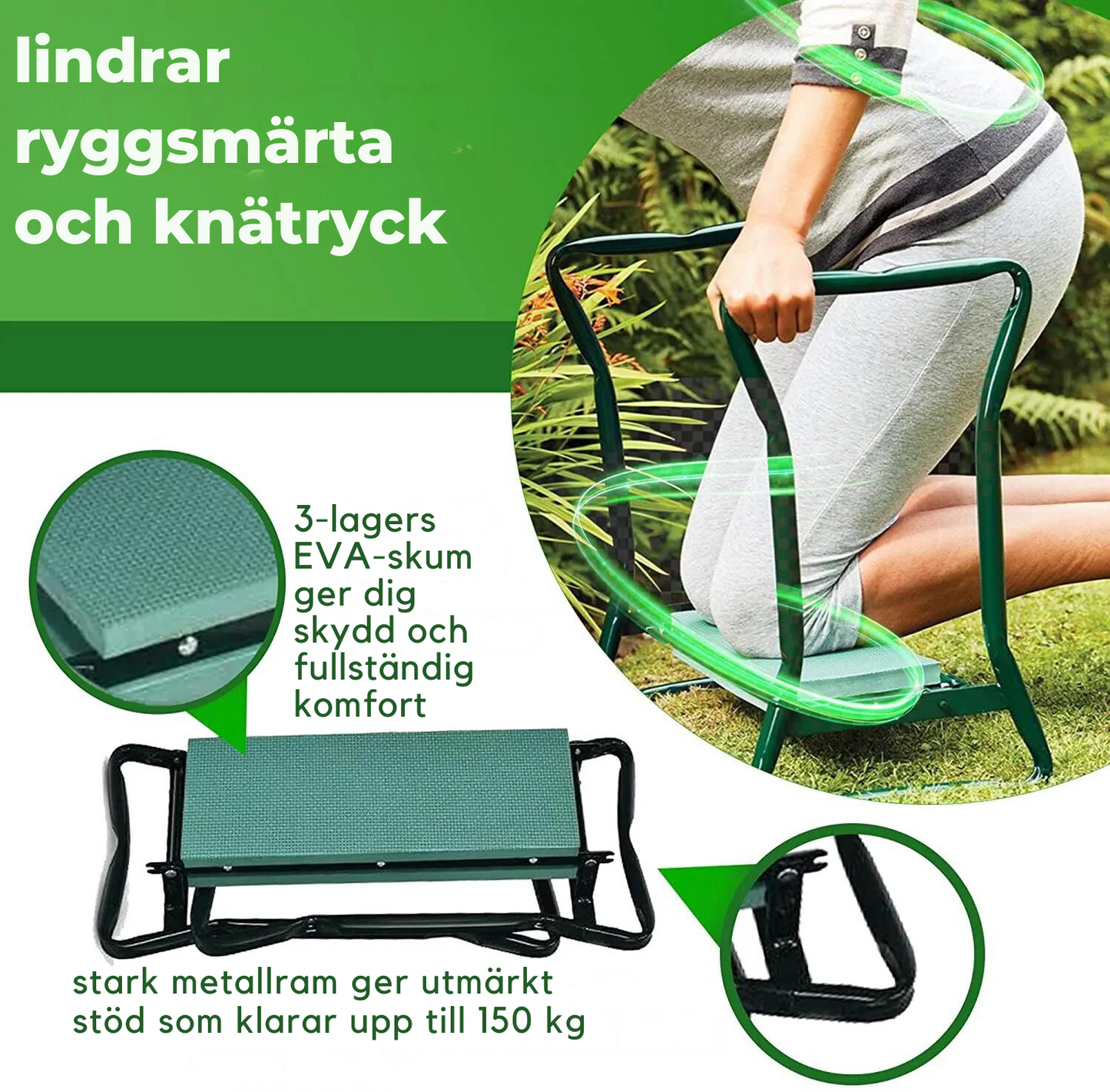 KneeSit™ - Multifunktionell Knästående och Sittande Stol