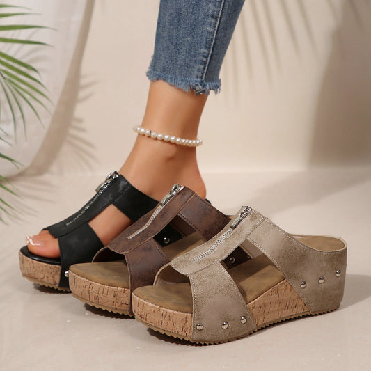 Karin™ - Ortopediska Kilklack Sandaler med Öppen Tå